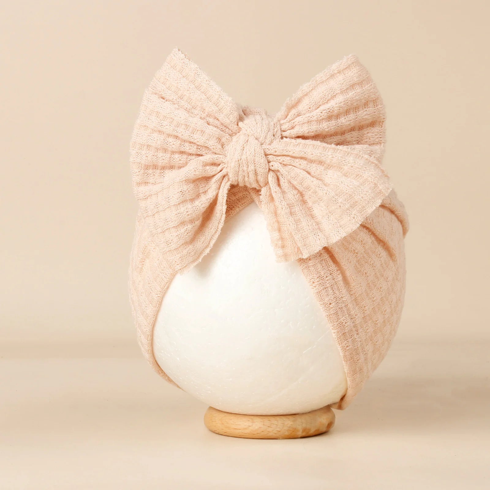 Bonnet Bébé Fille Tricoté avec Nœud - Turban Nouveau-né Doux Couleur Unie Accessoire Hiver