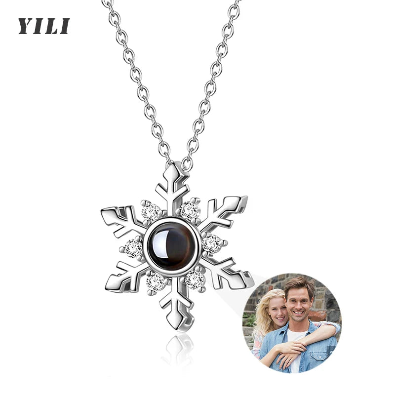 Collier Projection Photo Personnalisé Je t'aime 100 Langues - Cadeau Femme