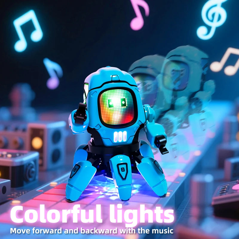 Robot Dansant LED Musical Pieuvre 6 Pattes - Jouet Éducatif Enfant Cadeau Anniversaire