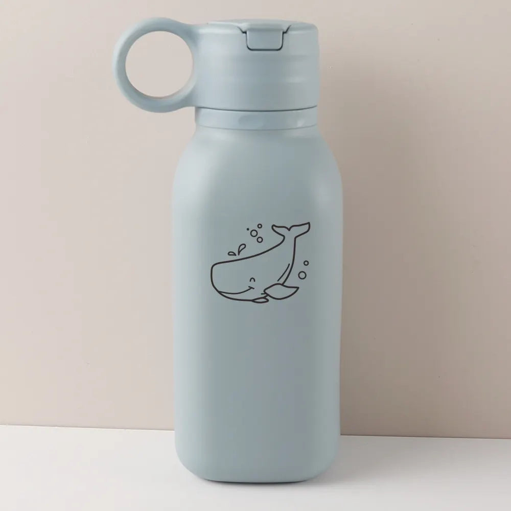 Gourde Personnalisable 450ml avec Paille Silicone - Bouteille Étanche Motif Arc-en-Ciel Enfant & Adulte