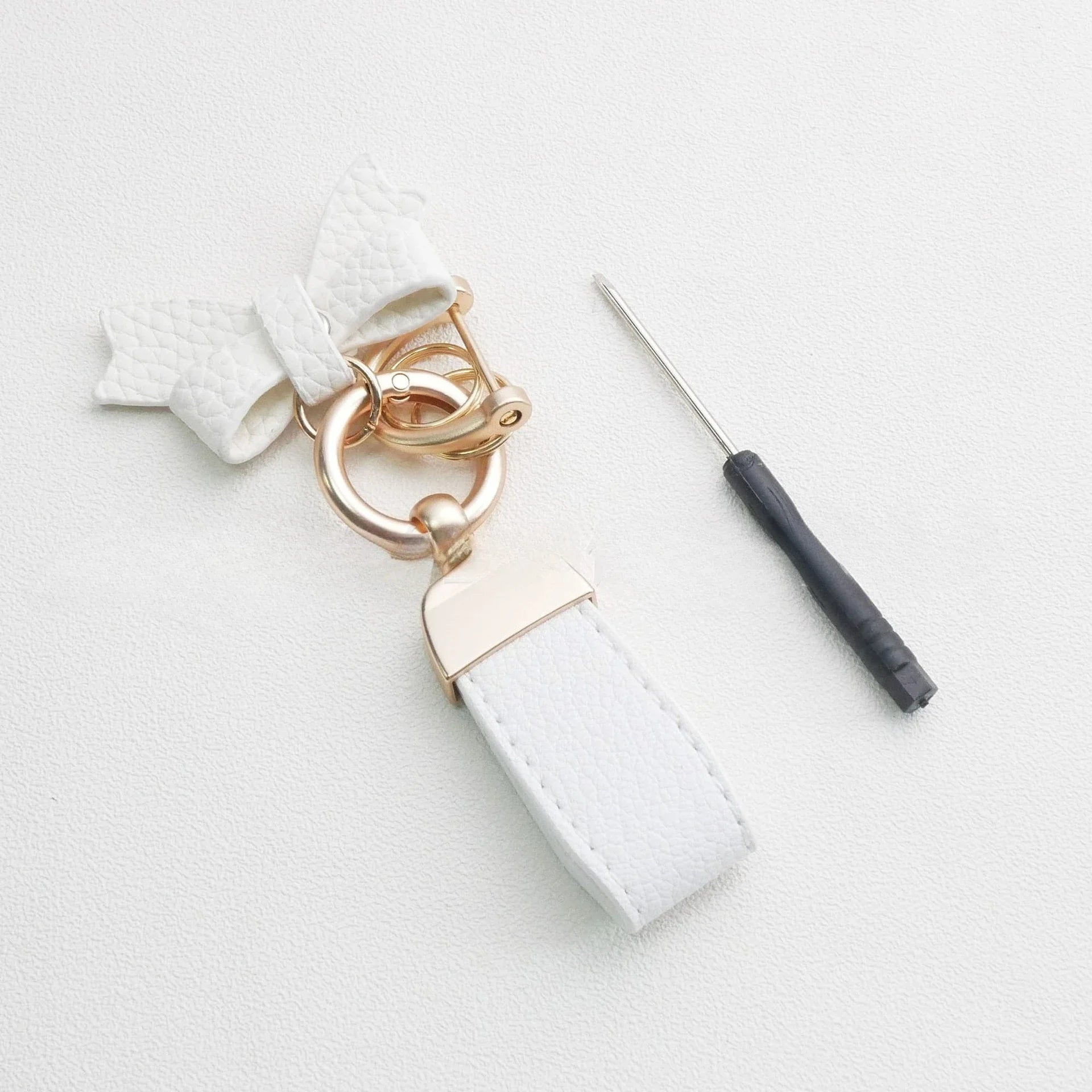 Porte-Clés Papillon Cuir Personnalisé - Gravure Laser Logo ou Prénom