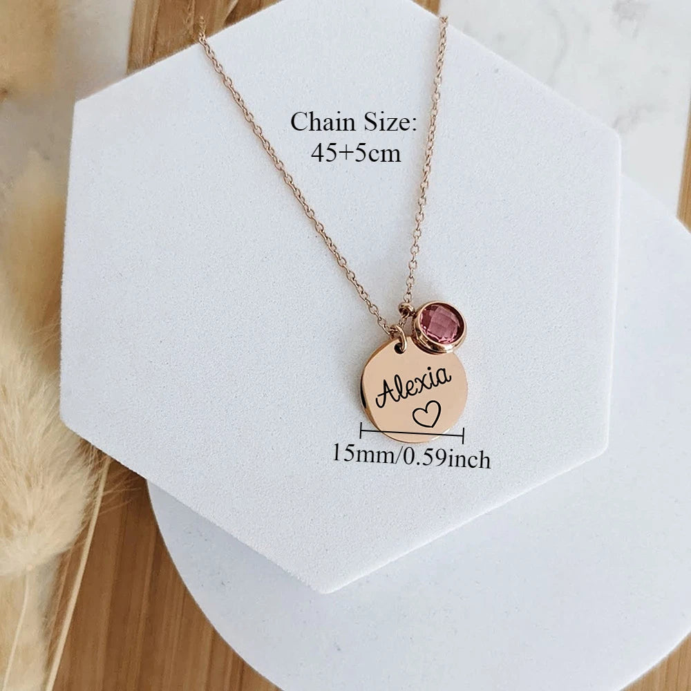 Collier Personnalisé Pierre de Naissance Prénom - Cadeau Fête des Mères Grand-Mère
