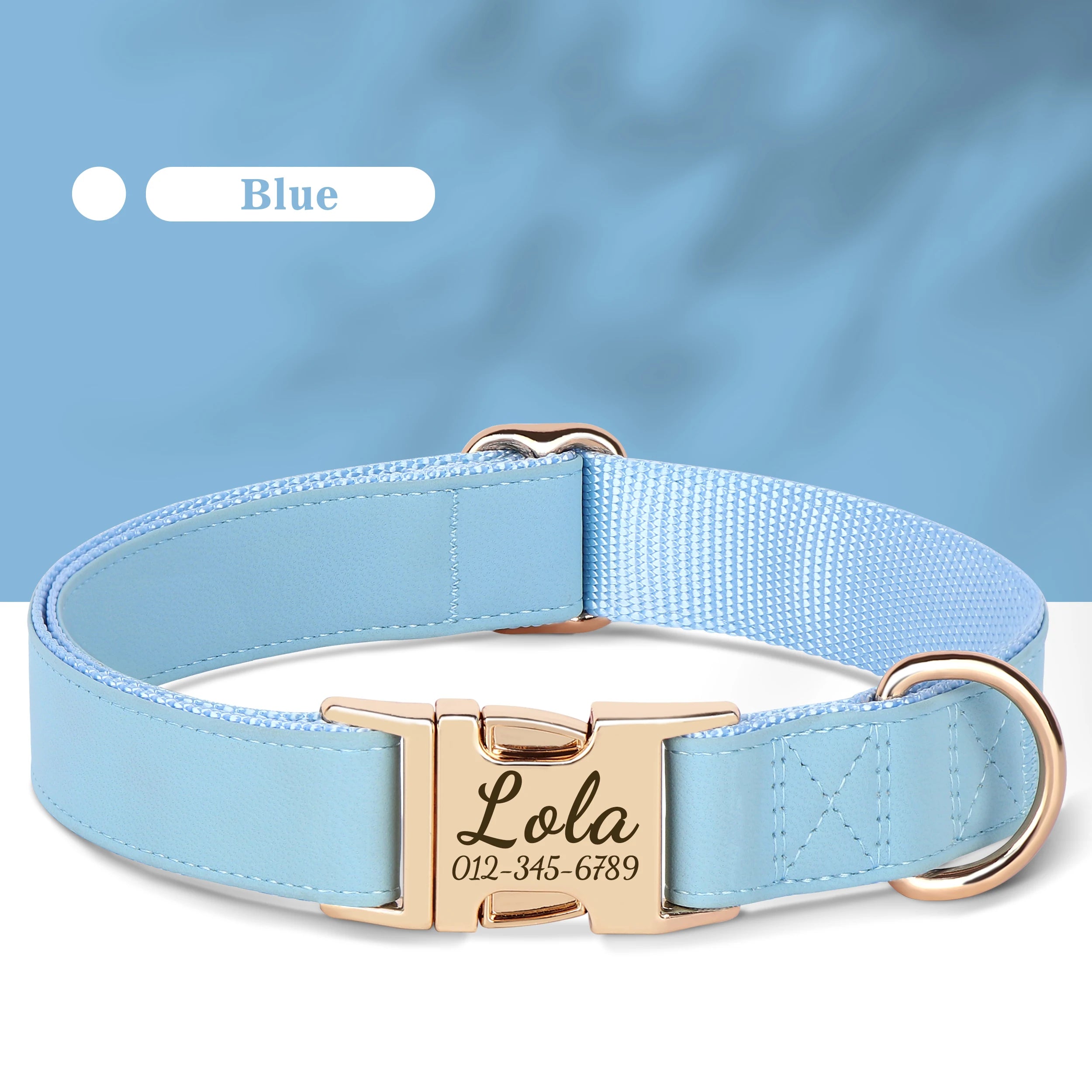 Collier Chien Cuir Personnalisé Gravure Gratuite - Anti-Perte Petit Grand