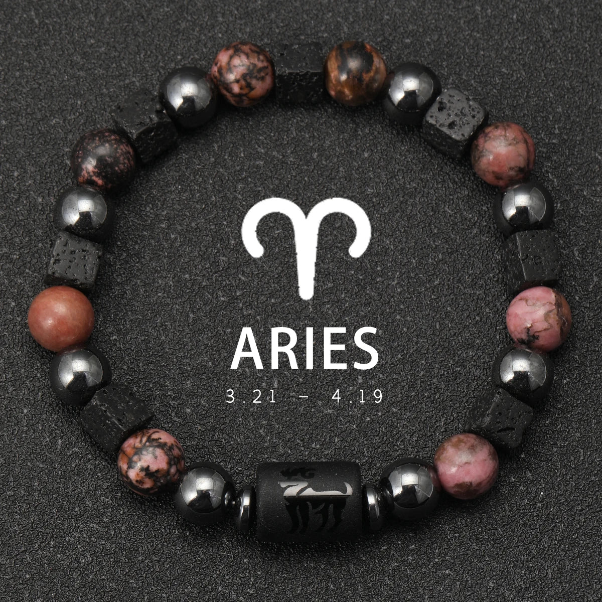 Bracelet Signe Astrologique Pierres Naturelles - 12 Signes Zodiaque Verseau Cancer Vierge Poissons Bijou Unisexe