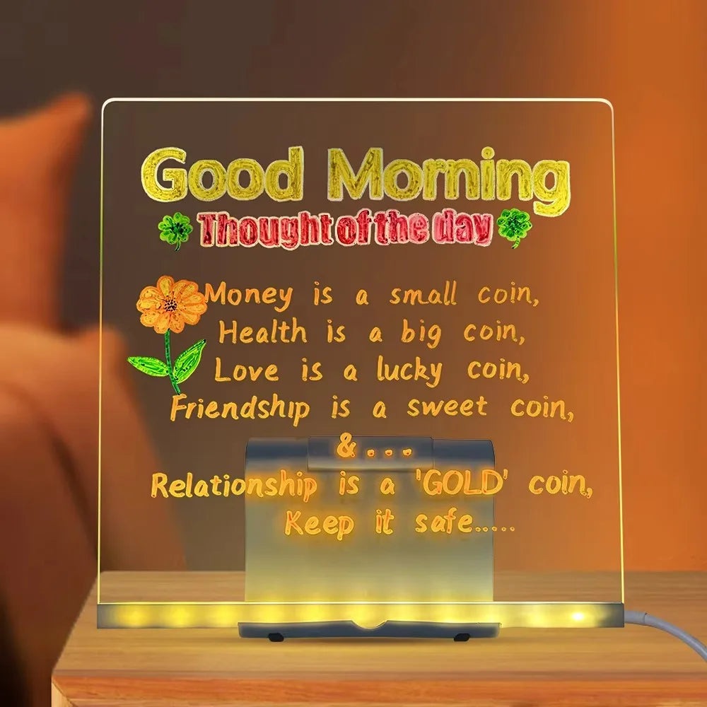 Tableau Lumineux LED Personnalisable - Message Effaçable USB pour Décoration & Cadeaux