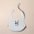 Bavoir Silicone Bébé Personnalisé Prénom - Alimentaire Motif Cartoon | Panda Bleu