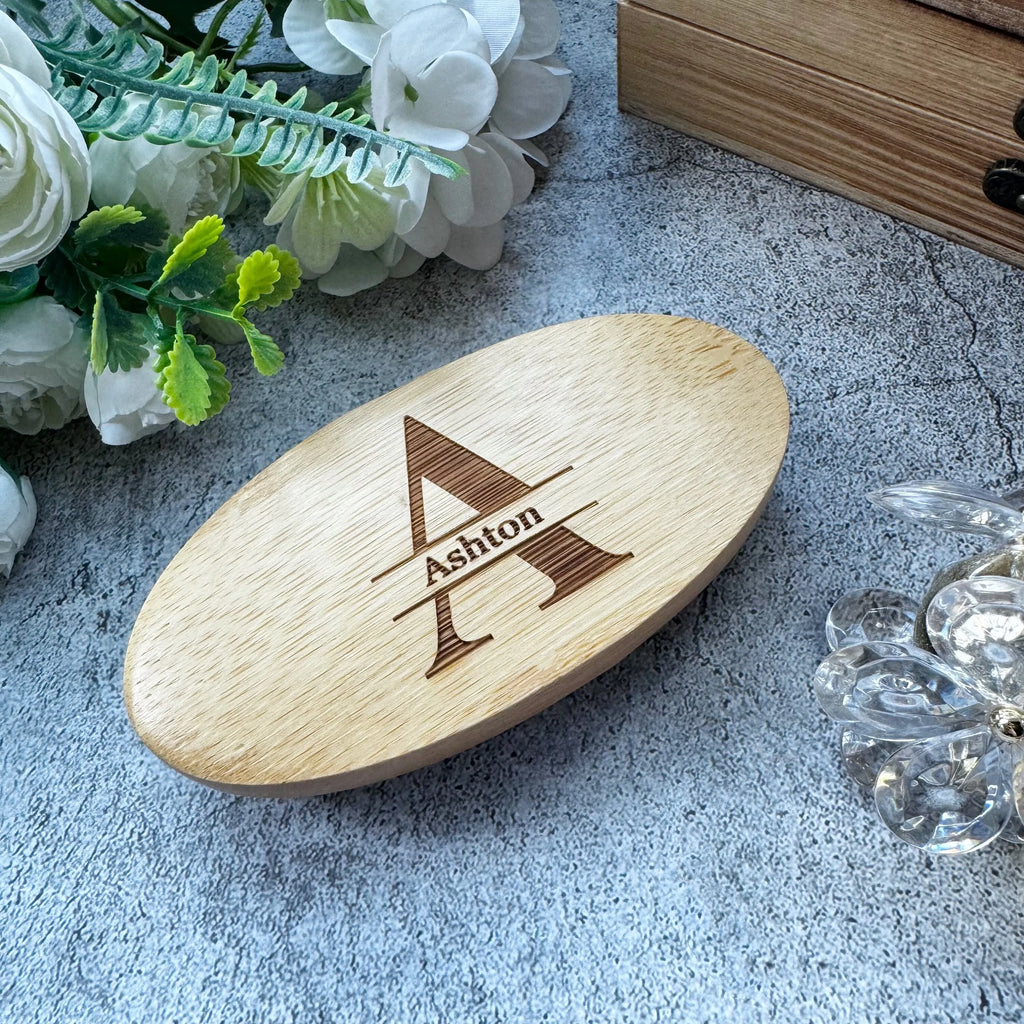 Brosse Barbe Bois Personnalisée Gravée - Cadeau Homme Fête des Pères Saint-Valentin