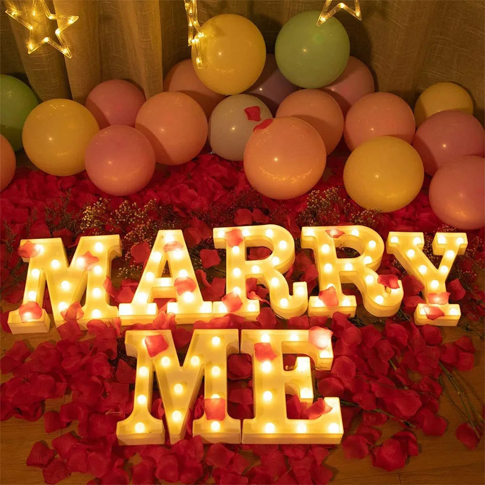 Lettre Lumineuse LED 16cm - Alphabet et Chiffres Décoratifs - Mariage Anniversaire Bar Maison