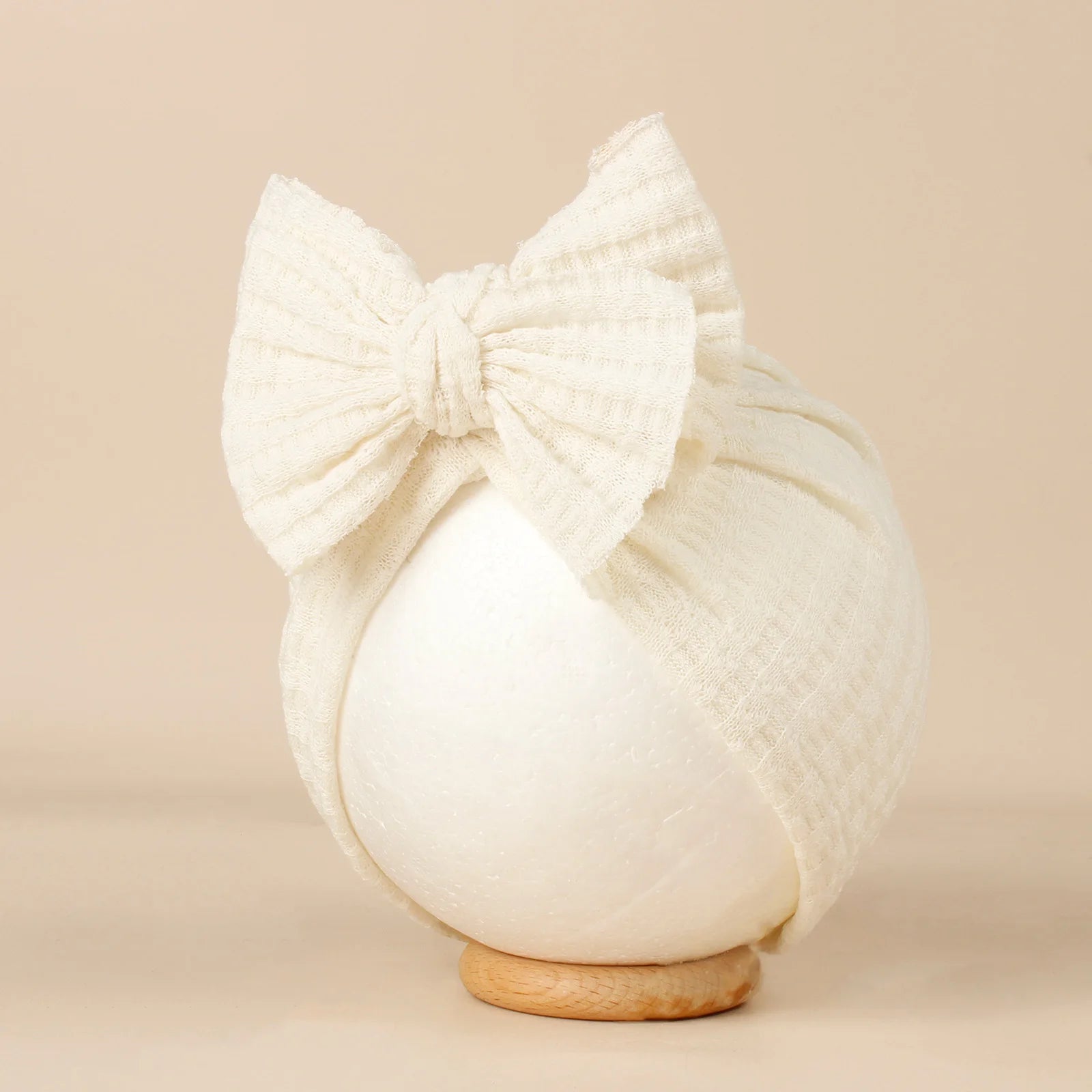 Bonnet Bébé Fille Tricoté avec Nœud - Turban Nouveau-né Doux Couleur Unie Accessoire Hiver