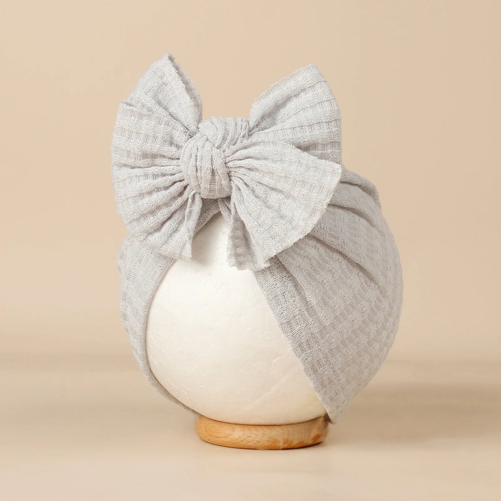 Bonnet Bébé Fille Tricoté avec Nœud - Turban Nouveau-né Doux Couleur Unie Accessoire Hiver