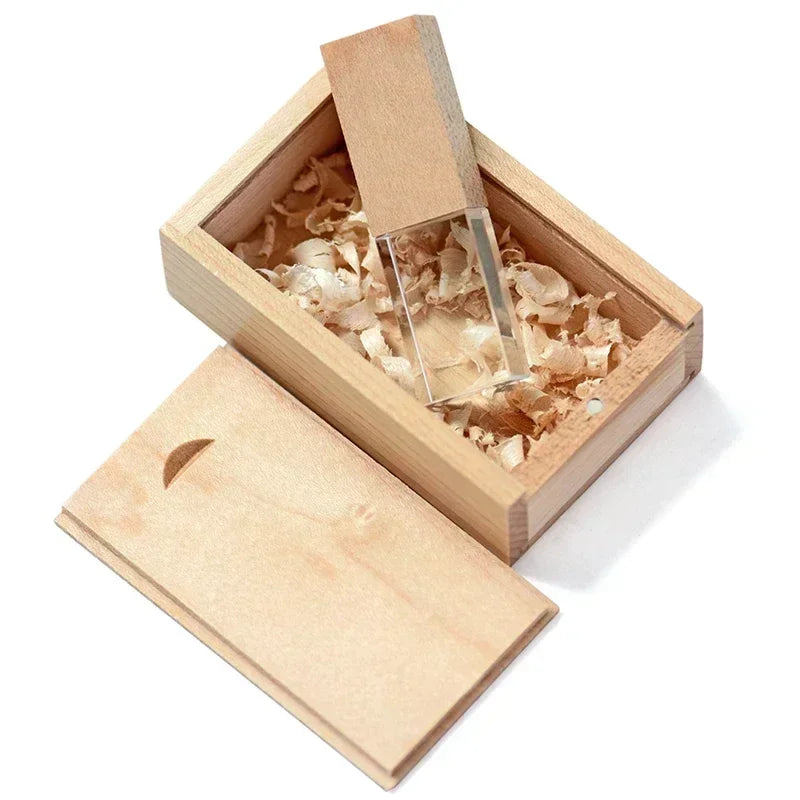 Clé USB Cristal Érable Personnalisée Logo 16-128GB - Cadeau Entreprise