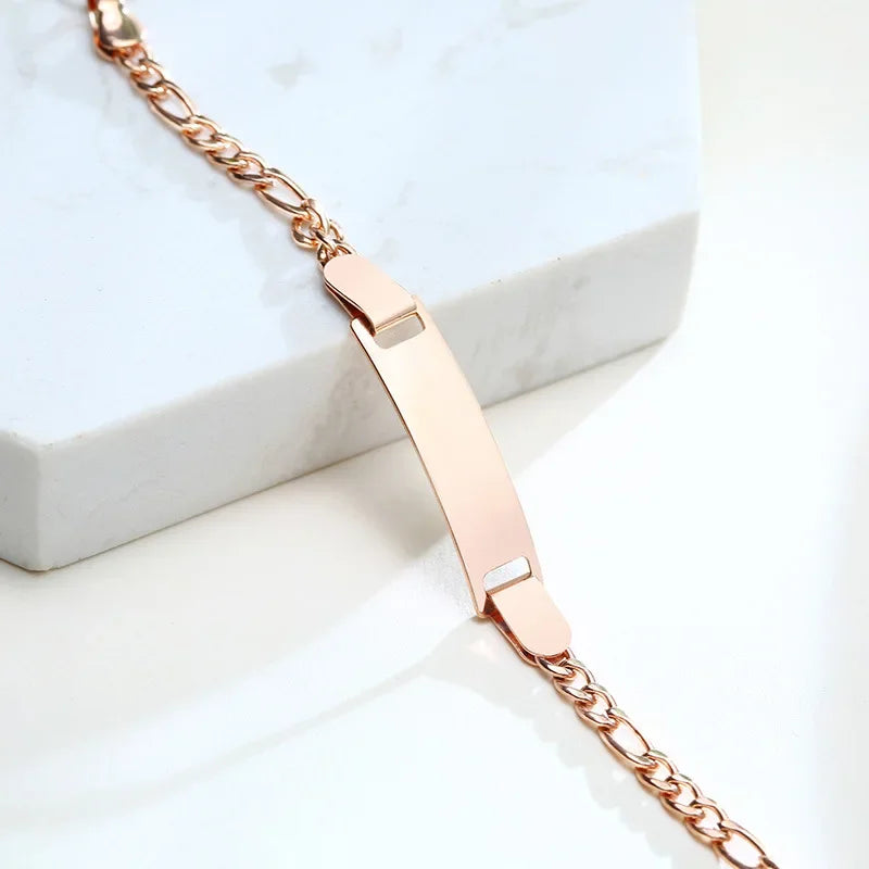 Bracelet Bébé Personnalisé Acier Inoxydable Gravure Prénom - Cadeau Naissance