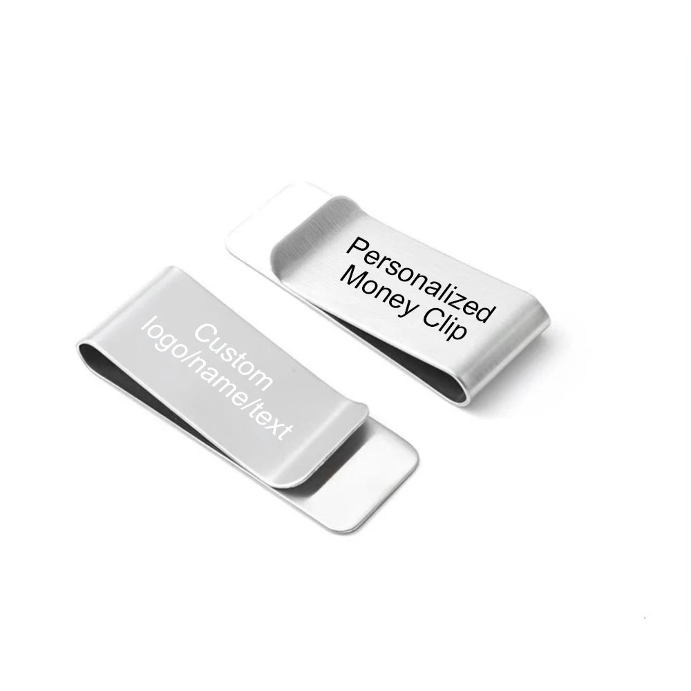 Clip Métallique Personnalisé Gravé Acier - Pince Billets Homme Cadeau Témoin