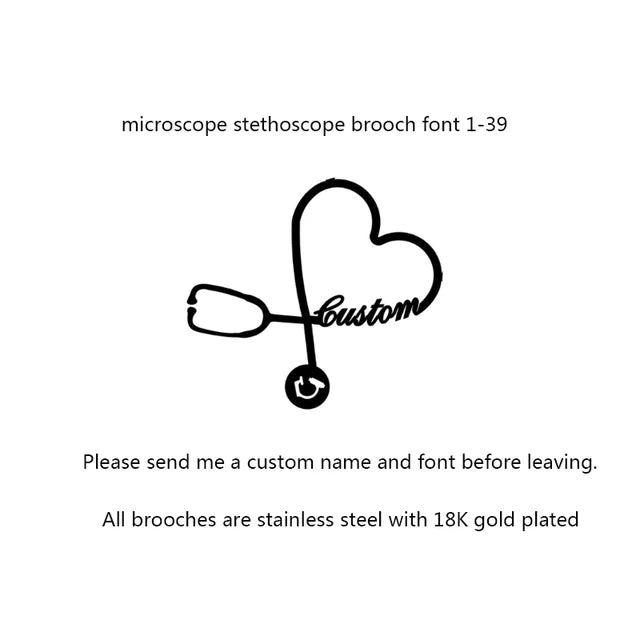 Broche Médicale Personnalisée Gravée - Pin's Professionnel Acier Inoxydable avec Logo & Prénom