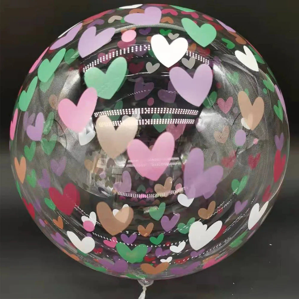 Ballons Bobo Transparents Imprimés 50cm Lot 10 - Mariage Anniversaire Décoration