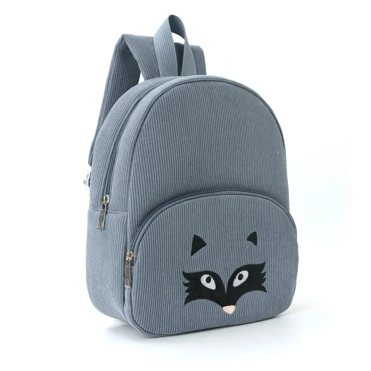 Sac à Dos Velours Côtelé Personnalisé Brodé - Ours Cartoon Grande Capacité - Rentrée Maternelle