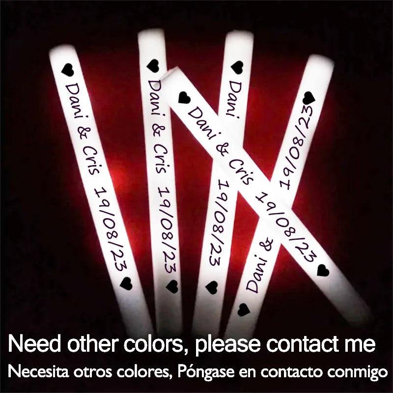 Bâtons Lumineux LED Mousse RGB - Lot 15/30/50/60 Pièces pour Mariage Anniversaire Fête