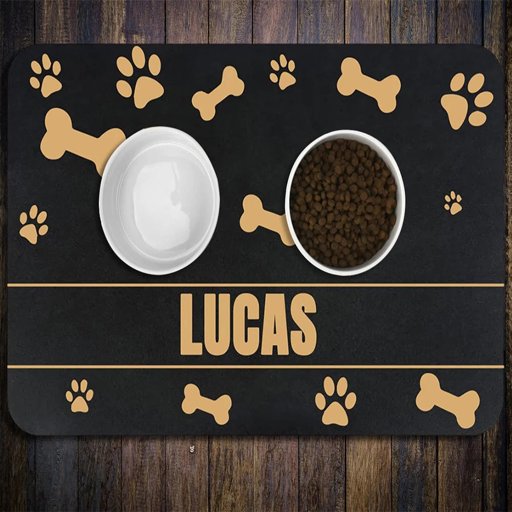 Tapis Personnalisé Chien Chat Prénom - Paillasson Déco Maison Empreintes Pattes 120x160cm