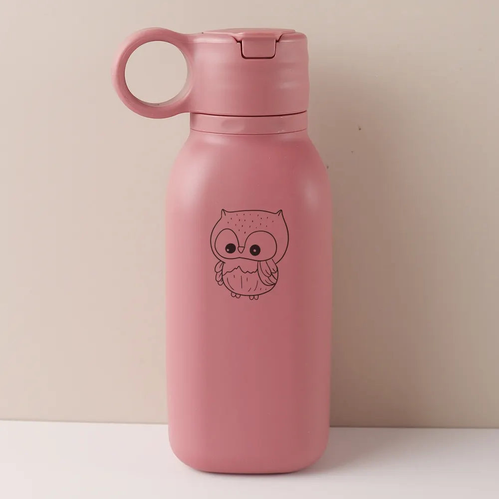 Gourde Personnalisable 450ml avec Paille Silicone - Bouteille Étanche Motif Arc-en-Ciel Enfant & Adulte