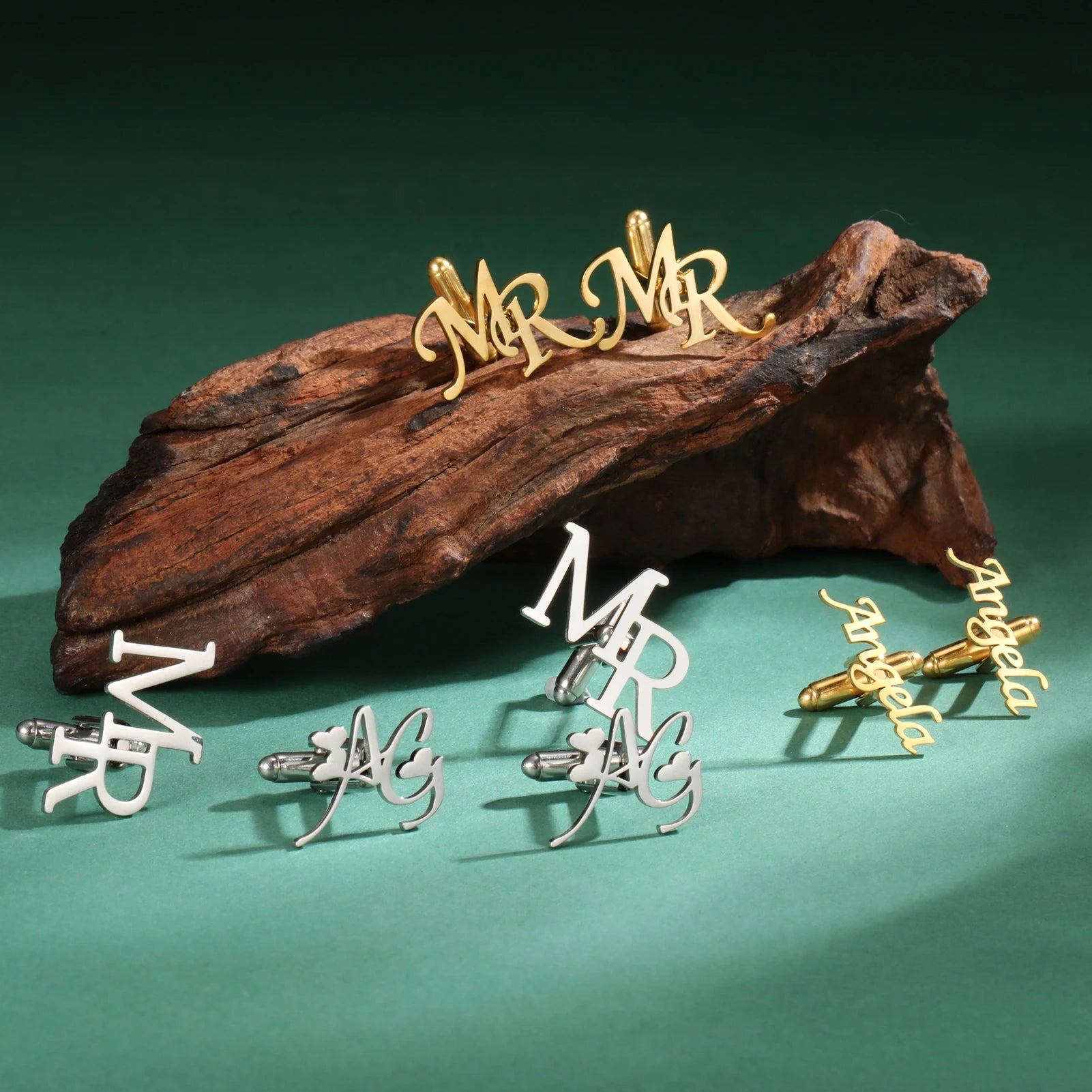 Boutons Manchette Prénom Personnalisés Acier Inoxydable - Luxe Mariage