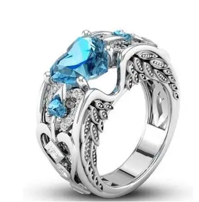 Bague Argent 925 Cœurs Multicolores Zircon - Cadeau Maman & Mariage