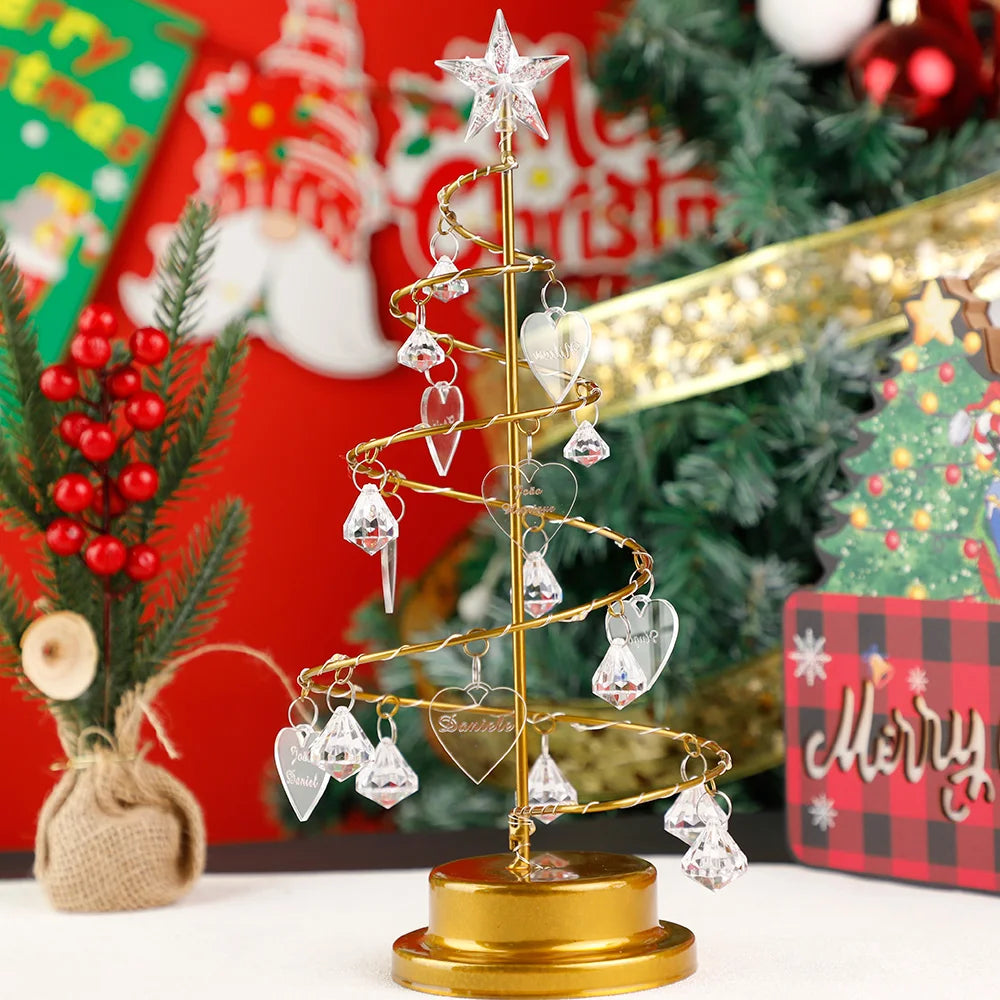 Décoration Sapin Noël Personnalisée Prénoms Famille - Charms Cœur ou Bonnet 1-16 Prénoms Cadeau
