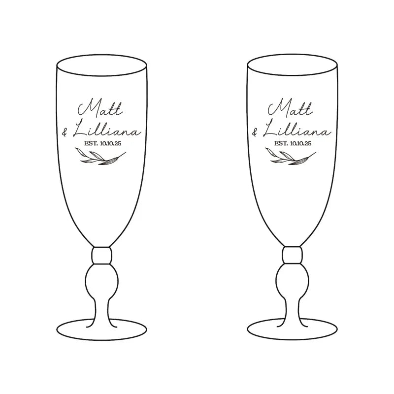 Flûtes Champagne Personnalisées Gravure Laser Mariage - Cadeau Demoiselle d'Honneur