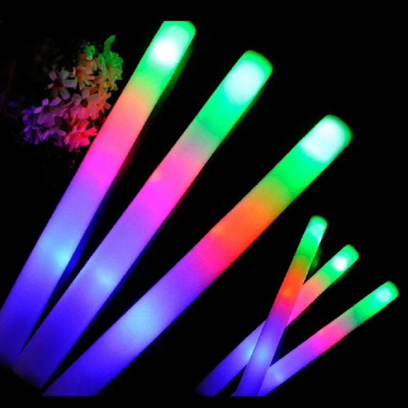 Bâtons Lumineux LED Mousse RGB - Lot 15/30/50/60 Pièces pour Mariage Anniversaire Fête