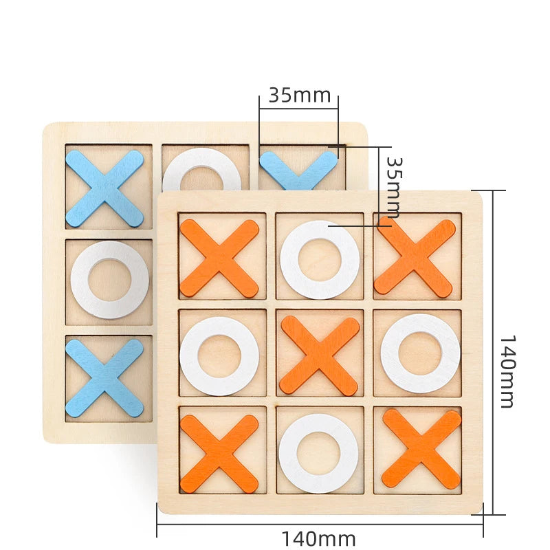 Jeu Montessori Morpion en Bois - Tic-Tac-Toe Éducatif pour Enfants 3-6 ans