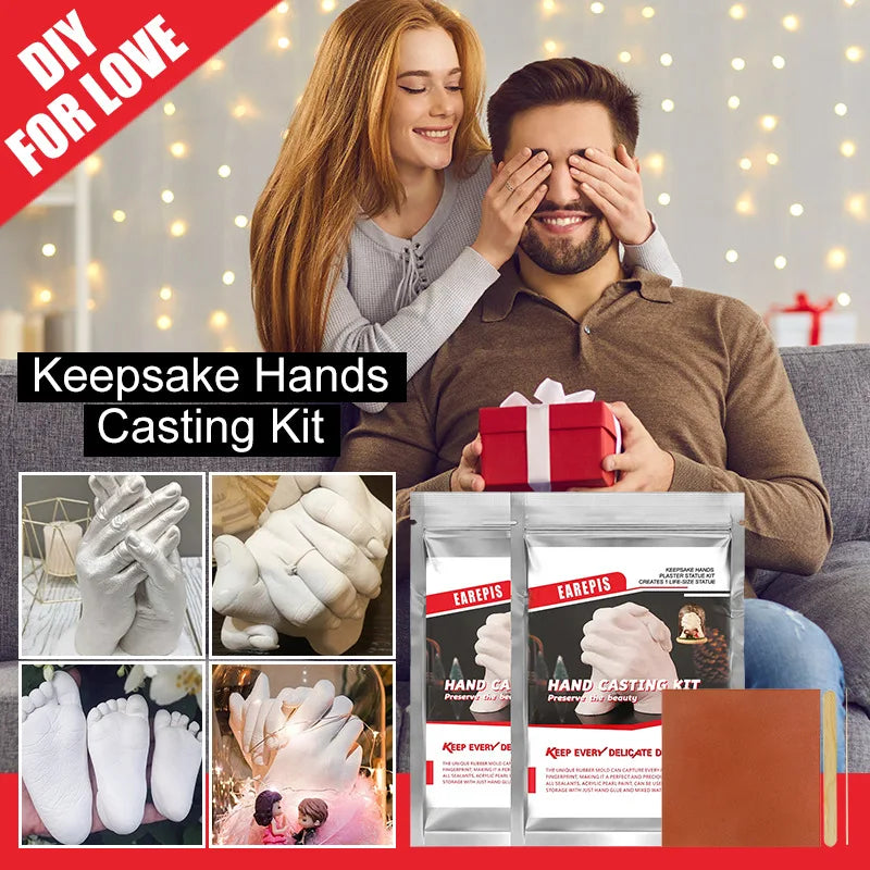 Kit Empreinte 3D Mains & Pieds - Cadeau Personnalisé Souvenir Famille