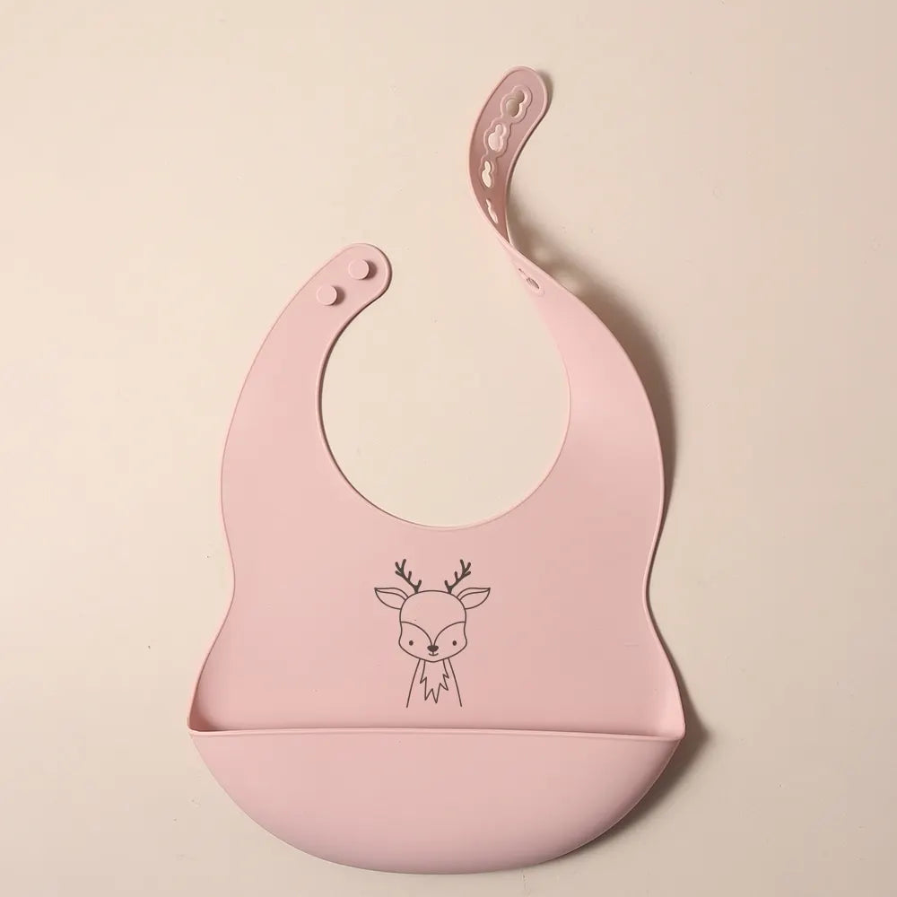 Bavoir Silicone Bébé Personnalisé Prénom - Alimentaire Motif Cartoon | Panda Bleu