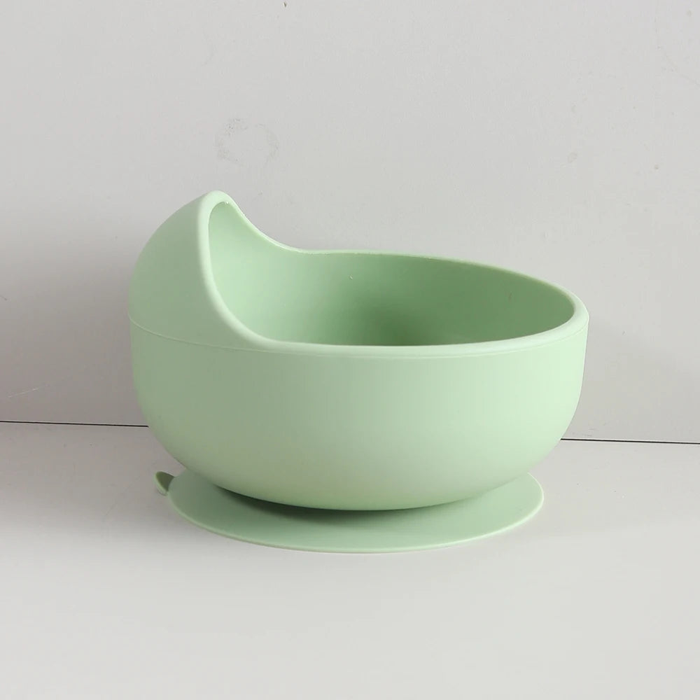 Bol Bébé Silicone 350ml avec Ventouse Anti-Renversement - Design Escargot Rose pour Apprentissage Autonomie