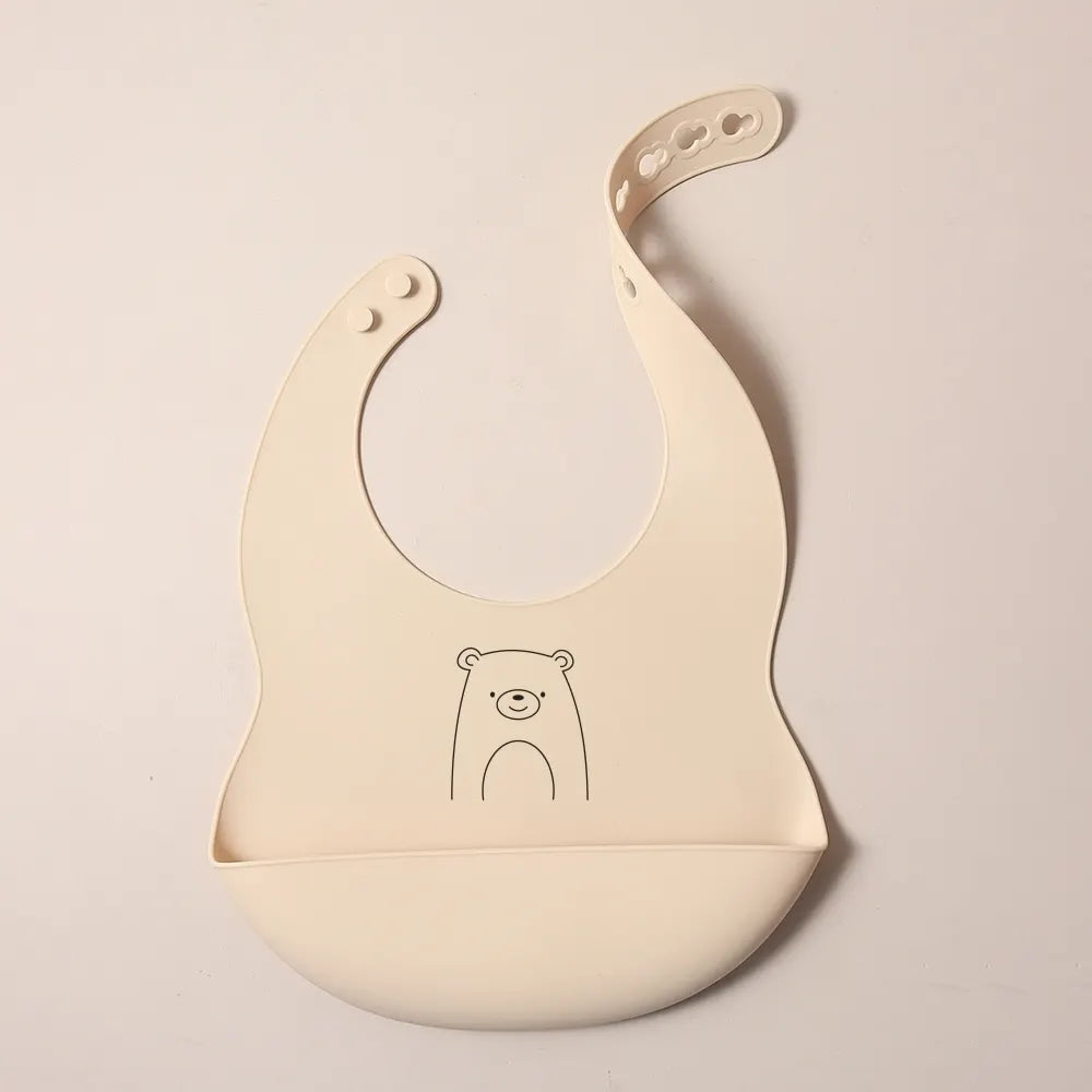 Bavoir Silicone Bébé Personnalisé Prénom - Alimentaire Motif Cartoon | Panda Bleu