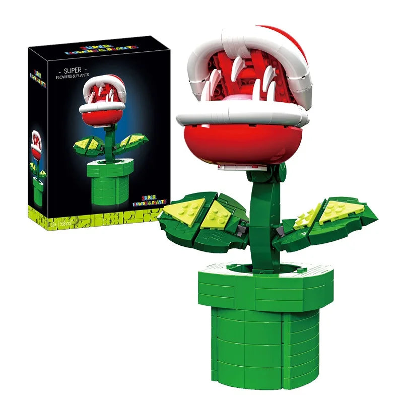Briques de Construction Modèles Cartoon - Plante Piranha Fleur de Feu Étoiles Dynamite Cadeau Enfant Noël