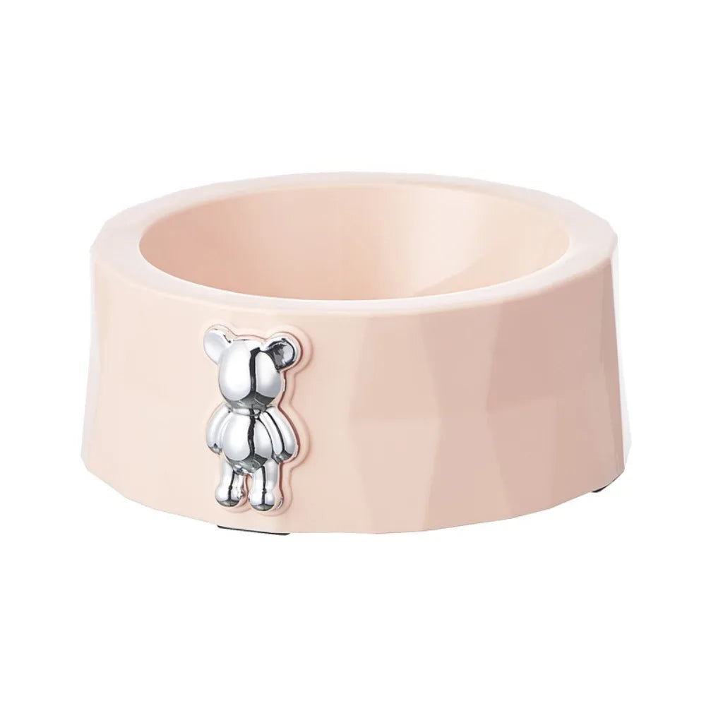 Gamelle Double Inox pour Chien Chat - Design Pierre Naturelle - Amovible et Facile à Nettoyer