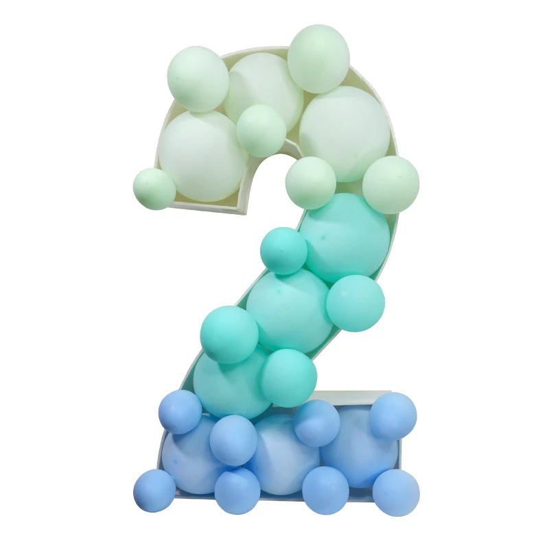 Cadre Ballon Géant Chiffre 0-9 - 93cm Décoration Anniversaire 18 30 40 50 ans - Support à Remplir