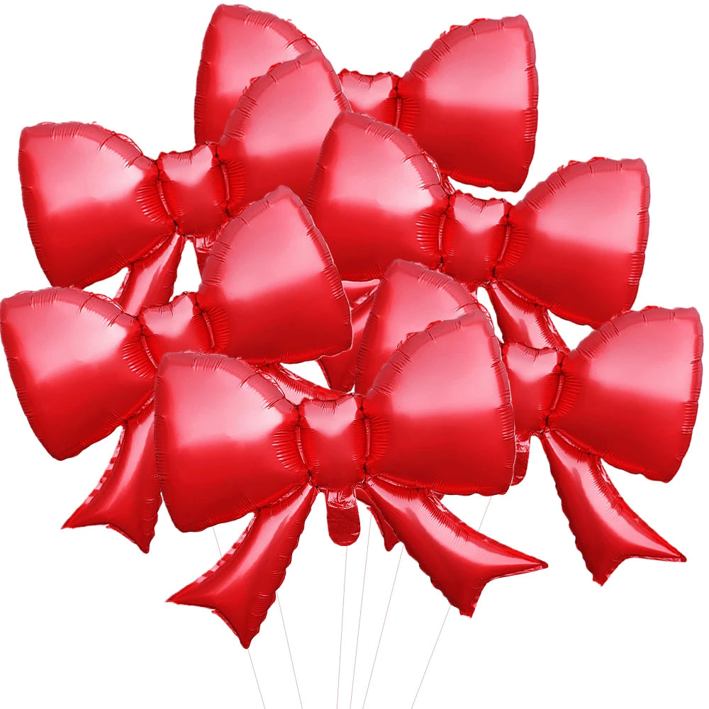 Ballons Nœud Papillon Roses 6 Pièces - Décoration Baby Shower Fille Mariage