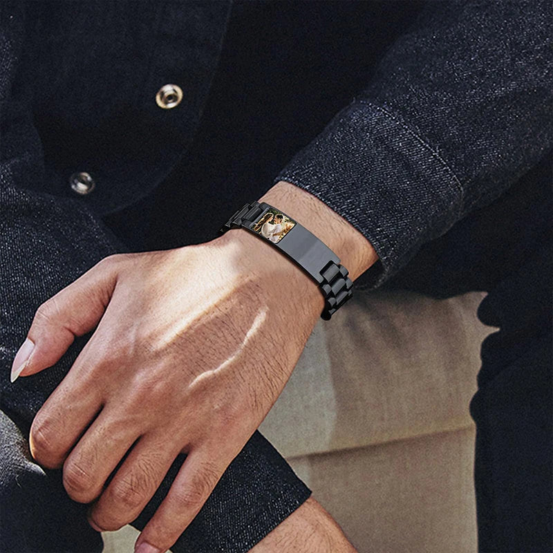 Bracelet Homme Acier Inoxydable Personnalisé - Photo & Gravure | Maillons Ajustables
