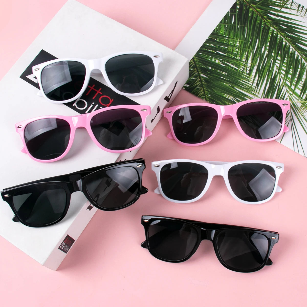 Lunettes Photobooth Mariage EVJF - Lot 10/12 Pièces Carrées Noires - Accessoire Fête