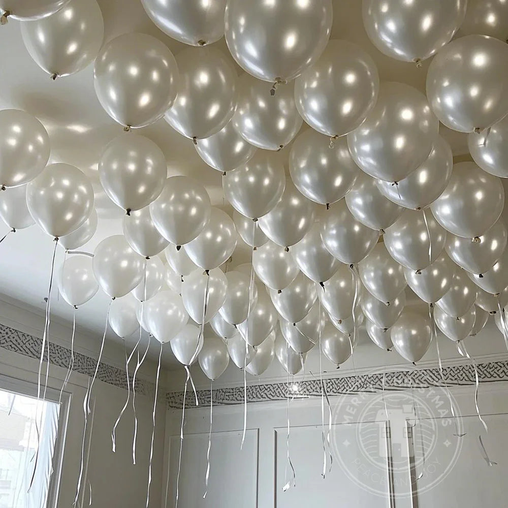 Ballons Latex Nacrés 50 Pièces - Décoration Mariage Anniversaire Fête