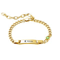 Bracelet Bébé Personnalisé Pierre de Naissance Plaqué Or 18K - Gravure Prénom Cadeau Naissance