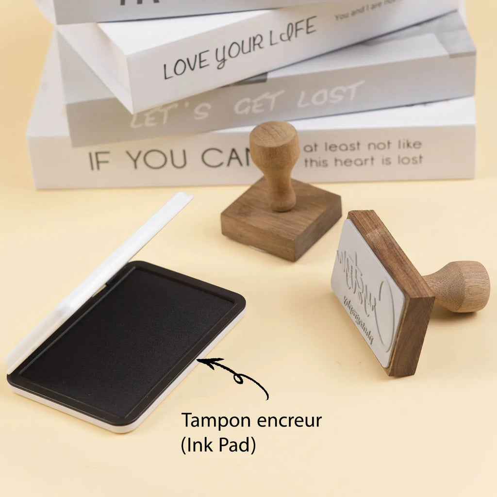 Tampon Personnalisé Logo Photo 40mm - Mariage Entreprise Adresse