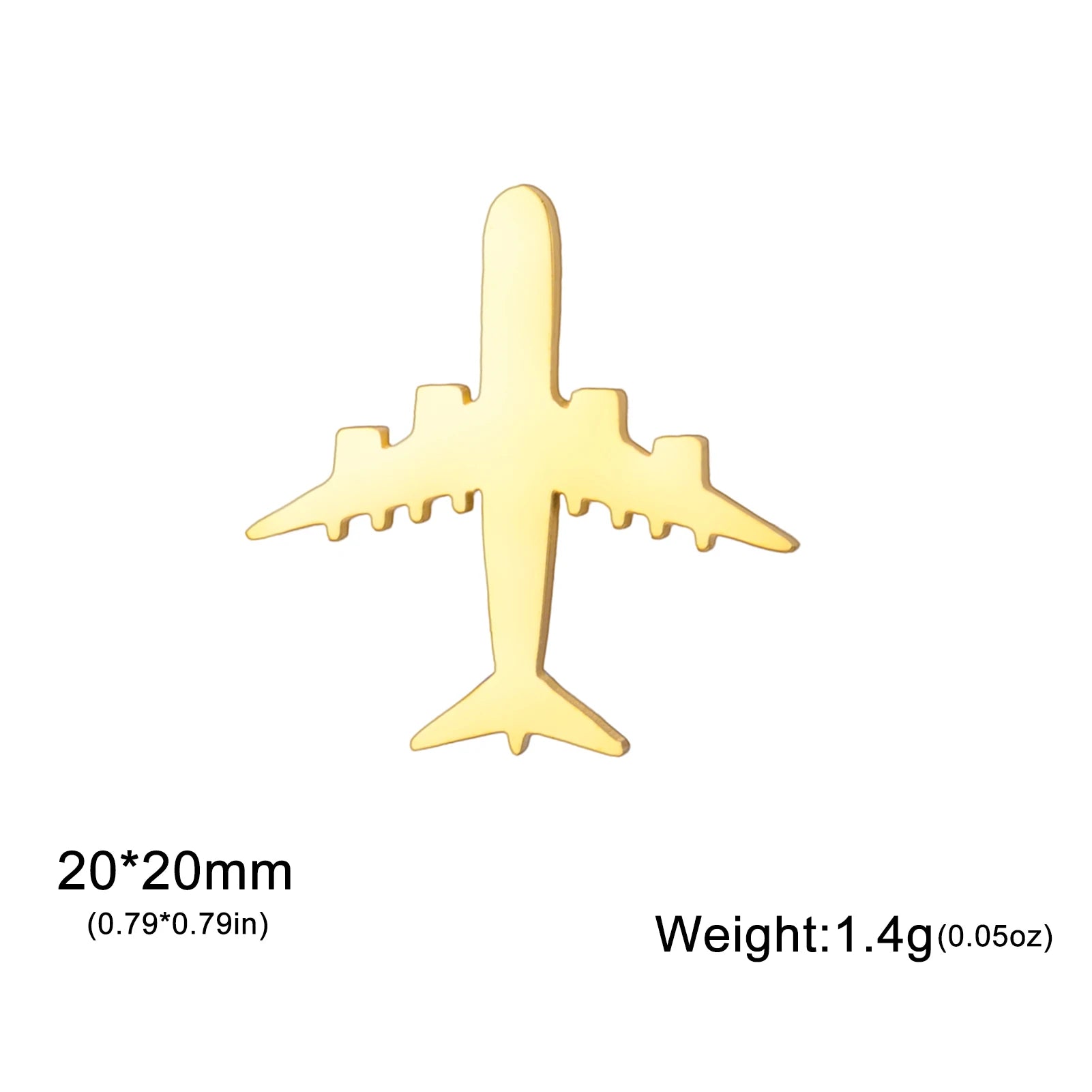 Broche Avion Personnalisée Gravure Prénom - Bijou Aviation Acier Inoxydable Cadeau Pilote