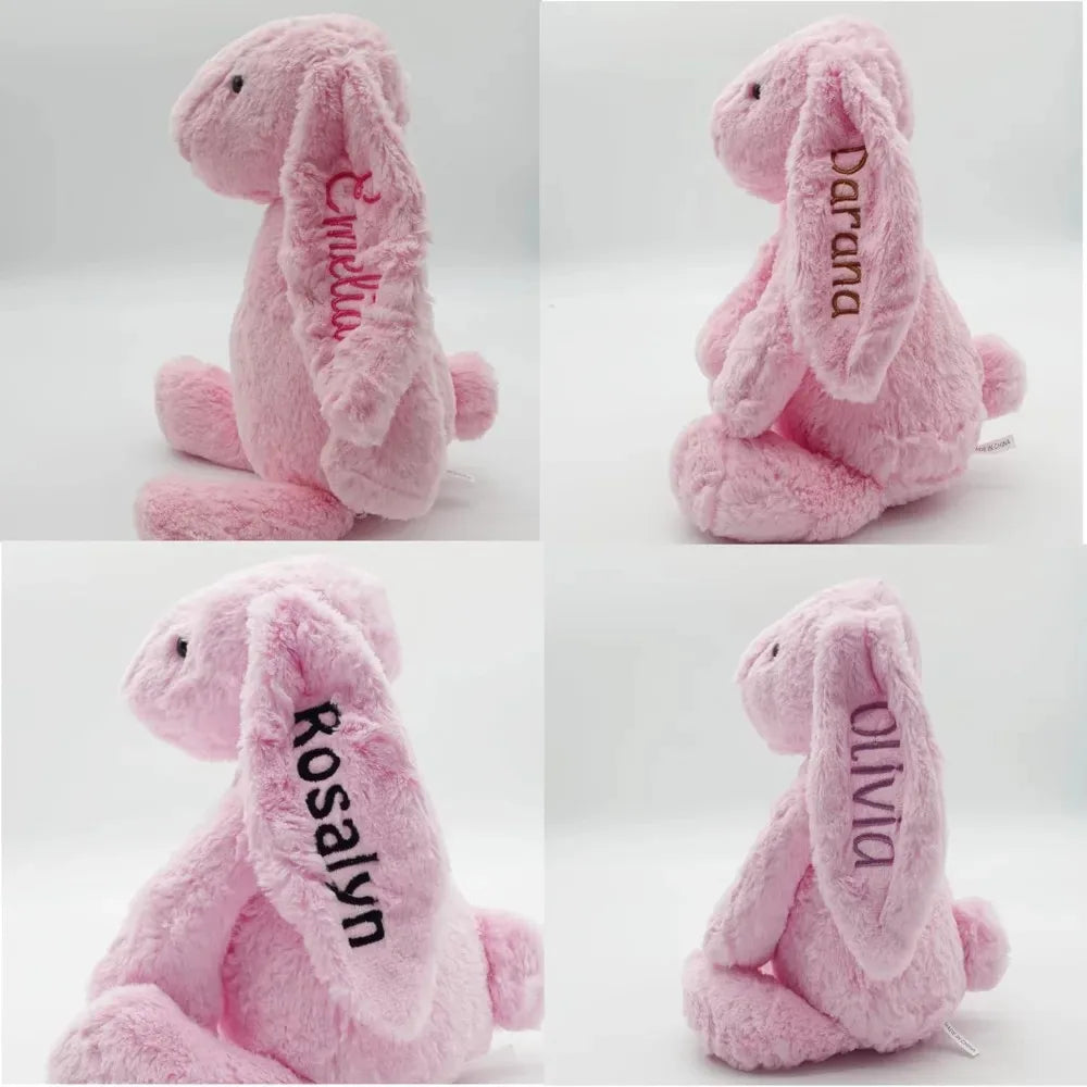 Lapin en Peluche Personnalisé avec Prénom Brodé - Cadeau Naissance Enfant