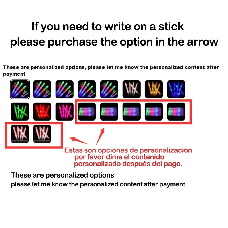 Bâtons Lumineux LED Mousse RGB - Lot 15/30/50/60 Pièces pour Mariage Anniversaire Fête