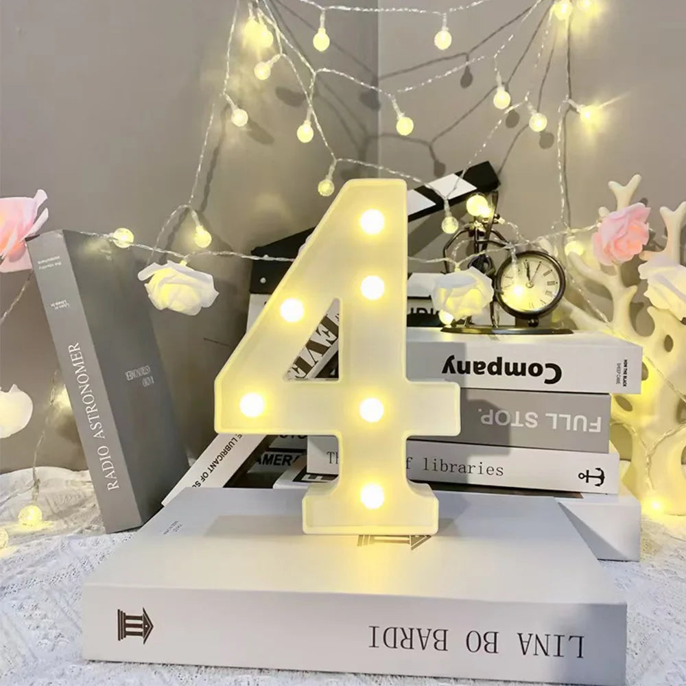 Lettre Lumineuse LED 16cm - Alphabet et Chiffres Décoratifs - Mariage Anniversaire Bar Maison