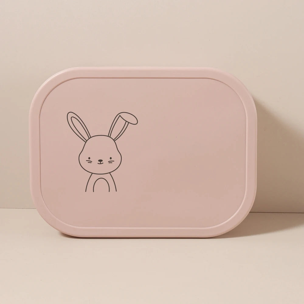 Lunch Box Silicone Personnalisable Enfant 1340ml - Bento 4 Compartiments Sans BPA Étanche