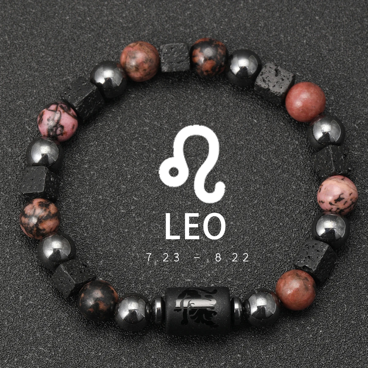 Bracelet Signe Astrologique Pierres Naturelles - 12 Signes Zodiaque Verseau Cancer Vierge Poissons Bijou Unisexe