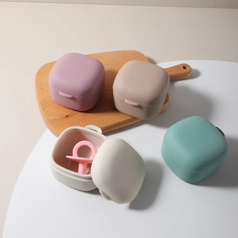 Coffret Souvenirs Bébé en Silicone - Boîte Mémoire Dents de Lait, Cordon & Tétine Personnalisable