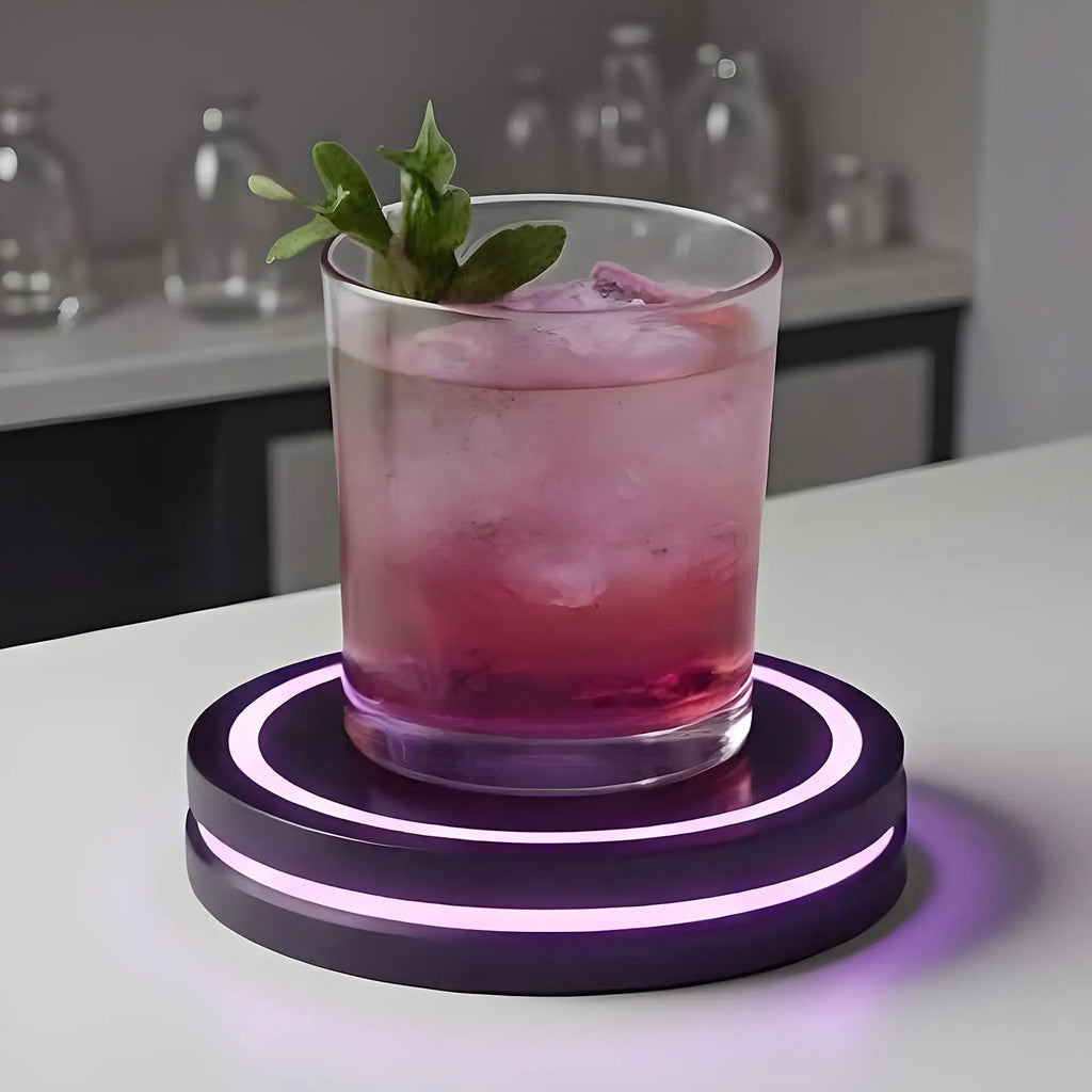 Dessous de Verre Intelligent LED pour Cocktails - Machine à Cocktails Maison avec Lumières Interactives